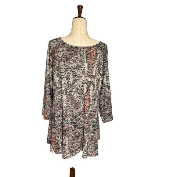 Cha Cha Vente Paisley Scoop Neck Tunic Top XL - Picture 6 of 9